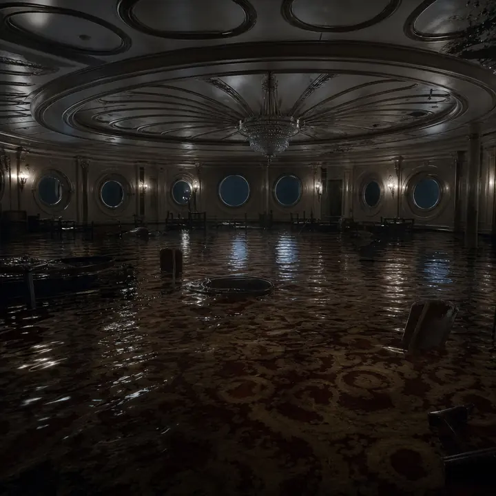 A sealed metal ship corridor in the cold