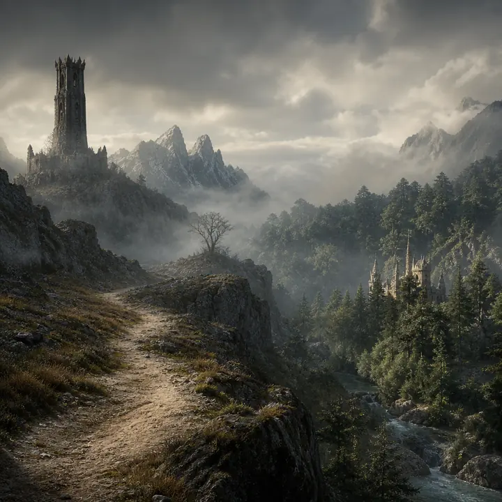A valley under a breaking storm